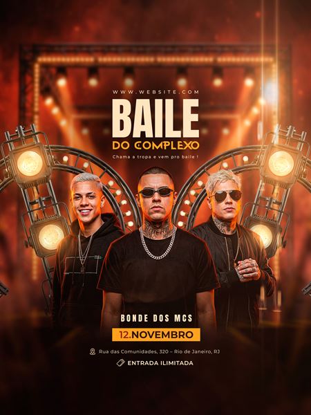 Flyer Baile do Complexo Funk PSD - Template Photoshop Editável